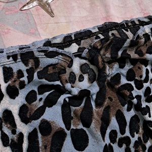 Y2k Leopard Print Off Shoulder Top