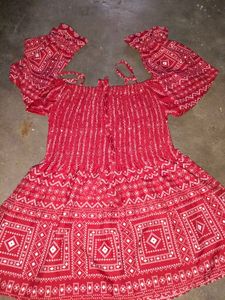 Red Patterned Top