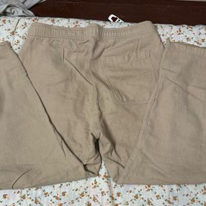 ETA Beige Linen Drawstring Pants