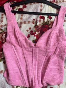 Pink Corset Crop Top