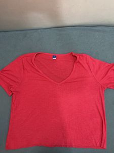 Red V-Neck Tee