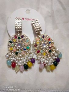 Colorful Beaded Dangle Earrings
