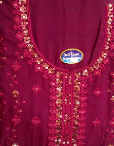 Elegant Maroon Embroidered Suit Set