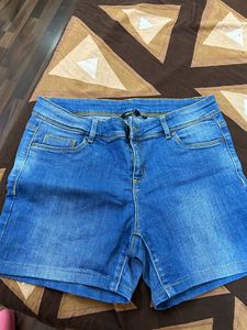 Blue One Time Wore Shorts Denim