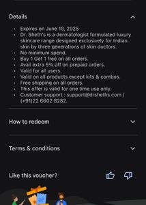 Dr Sheths B1G1 Free Coupon Code