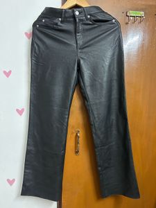 Faux Leather Wide Leg Pants