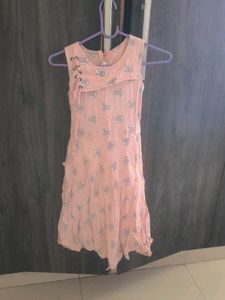 Pink Eyelet Sleeveless Dress
