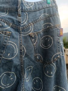 Smiley X H&amp;M Straight Wide Leg Denim