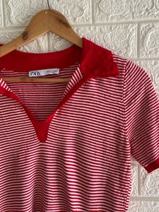 Zara Strip Polo Tshirt