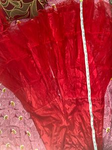 Red Sharara Set With Dupatta