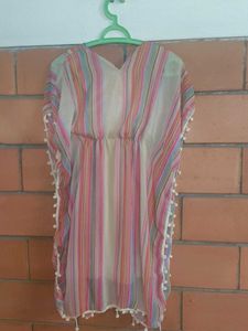 Striped Kaftan Cover-Up