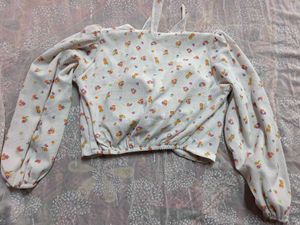 Padded Floral Print Tie-Front Top (women's)