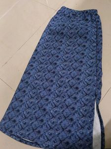Blue Patterned Maxi Skirt