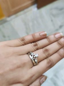 Premium Silver Plated Women's Crown Ring