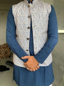 Patterned Nehru Vest
