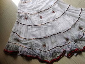 White Anarkhali With Dupatta For Women