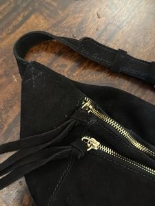 Black Suede Waist Bag