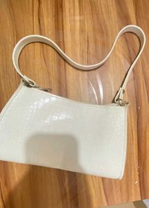 White Croc Shoulder Bag