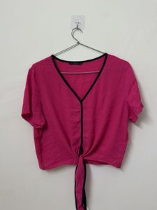 Rose Colour Tie Top