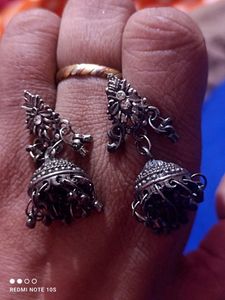 Oxidised Earrings With Tana Chain