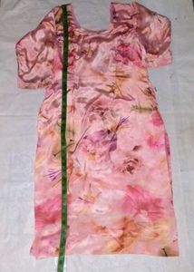 Satin Suits Flower With Dupatta Set