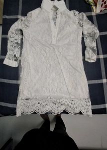 White Net Party Wear Dress