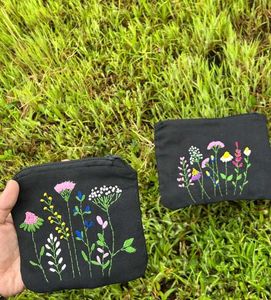 Floral Embroidered Makeup/Pen Pouch