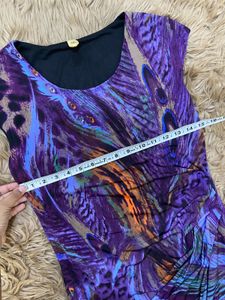 Stunning Peacock Print Mini Dress