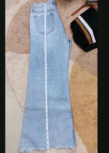 High waist flare jeans made with soft eco friendly