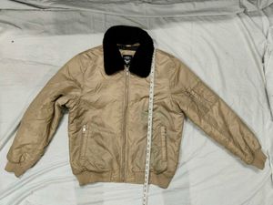 Tan Bomber Jacket - Fur Collar
