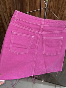 Branded Mini Denim Skirt With Tag
