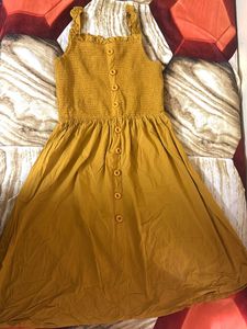 Mustard Yellow Sundress with Buttons