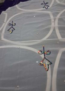 white with Purple partywear stone work sar