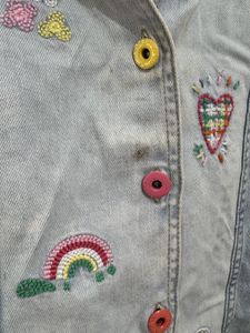 Denim Dress with Patches