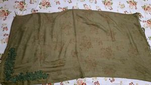 Olive Green Floral Scarf
