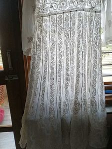 Tan Kurta Set With Duppata+White One