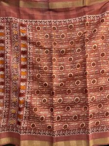 Brand New Block Print Chanderi Saree