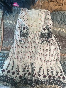 White Boho Indo Western Dress