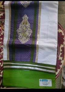 Libas White Cotton Dress Material