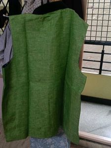 Green Linen Blend Vest