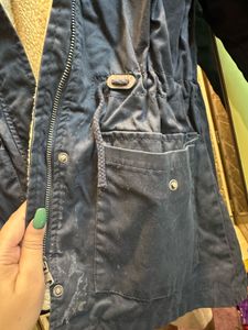 Zara Girls Outwear Blue Hooded Jacket