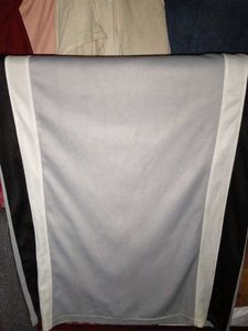 Gray T-Shirt with Black and White Stripes