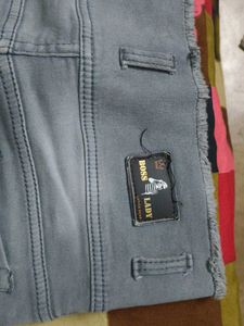 Gray High-Waisted Jeans