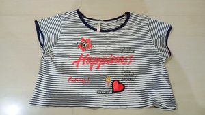 Striped crop Tee