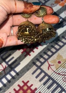 Golden Jhumka Earrings