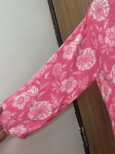Pink Floral Print Kurta