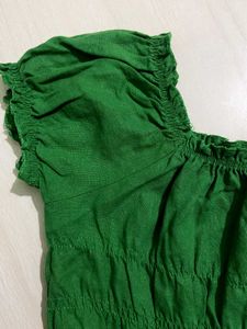 Green Puff Sleeve Top