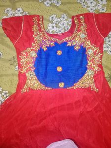 Red Anarkali Dress(Only Top)