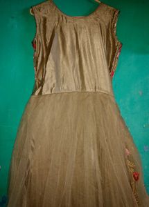 Floral Embroidered party gown.