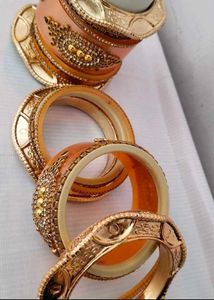 Elegant Gold-Toned Traditional Bangles Set